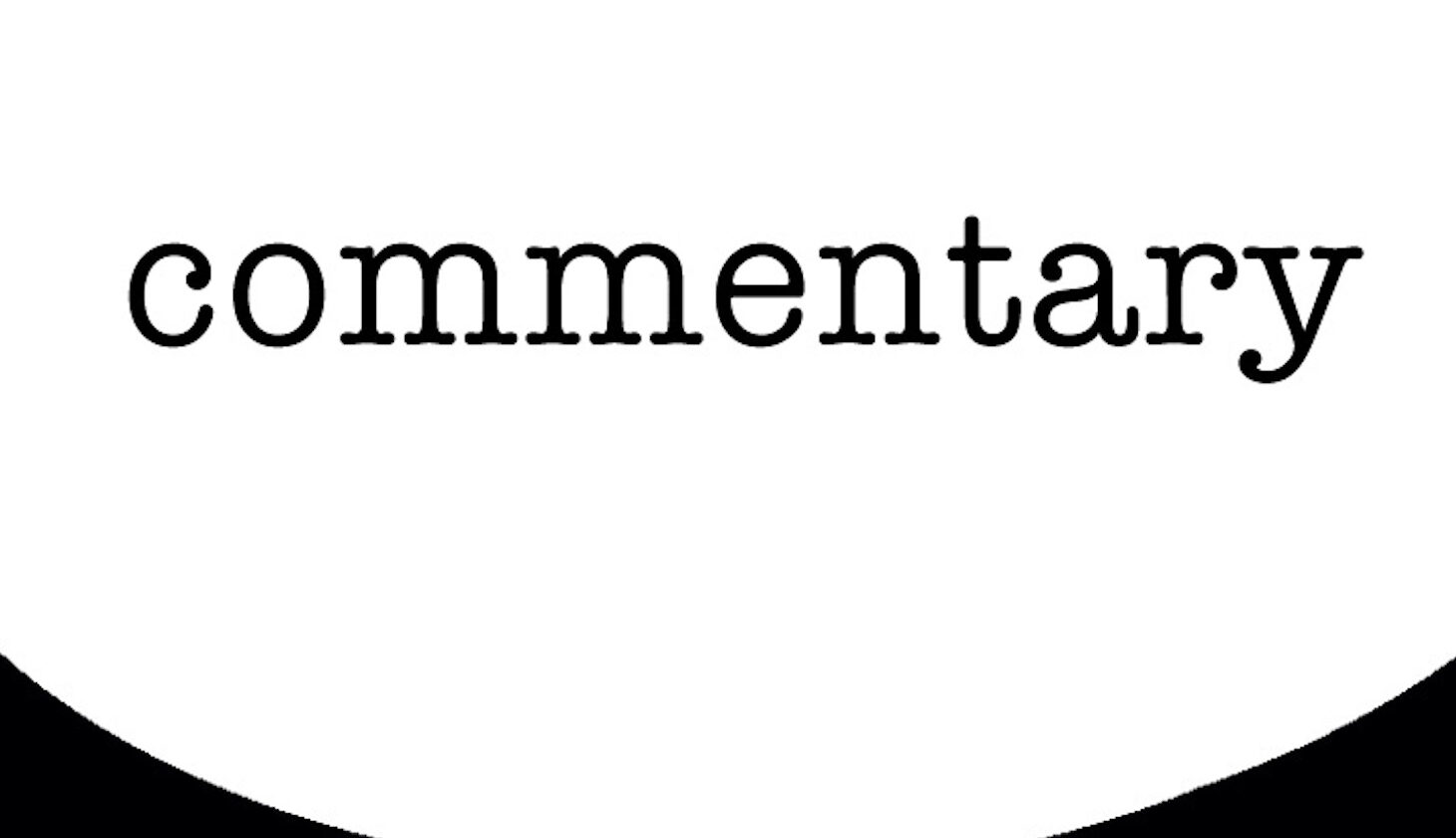 Speech balloon with the word commentary