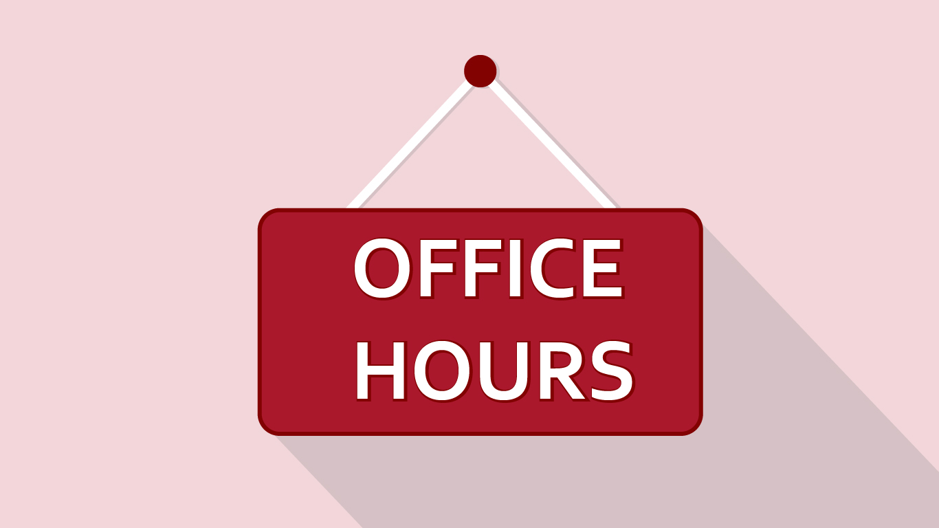 Image of sign that says "Office Hours"