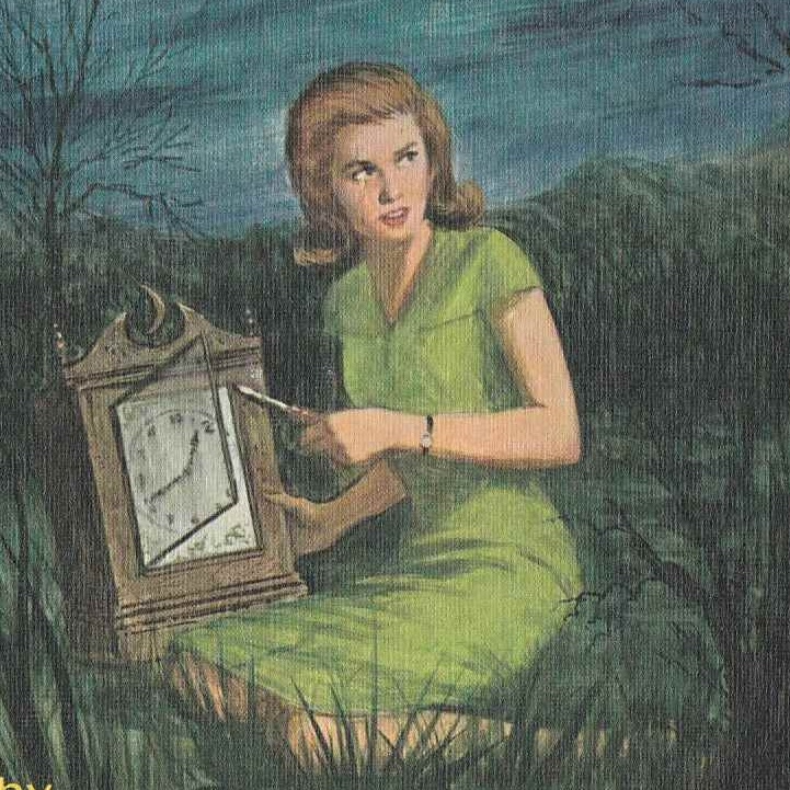 Nancy Drew, taking apart a clock.