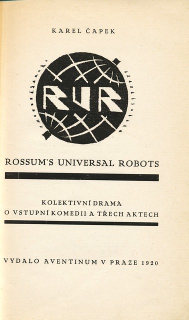 Title Page:  R.U.R. (1920)